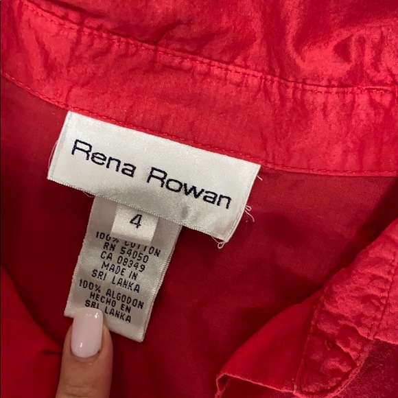 Red Button Down top - Picture 2 of 3